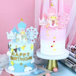 [RẺ NHẤT❤️] 2 set lâu đài ngựa - Trang trí bánh sinh nhật
