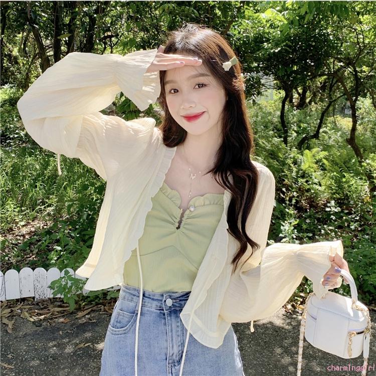 QAQ-Women’s Sheer Shrug Cardigan Lightweight Long Sleeve Solid Color Tie-up Bolero Cover Up