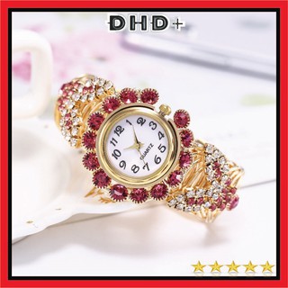 Đồng Hồ Thời Trang  Nữ Quartz Hrosan Nạm Kim Cương Sang Trọng, Quý Phái
