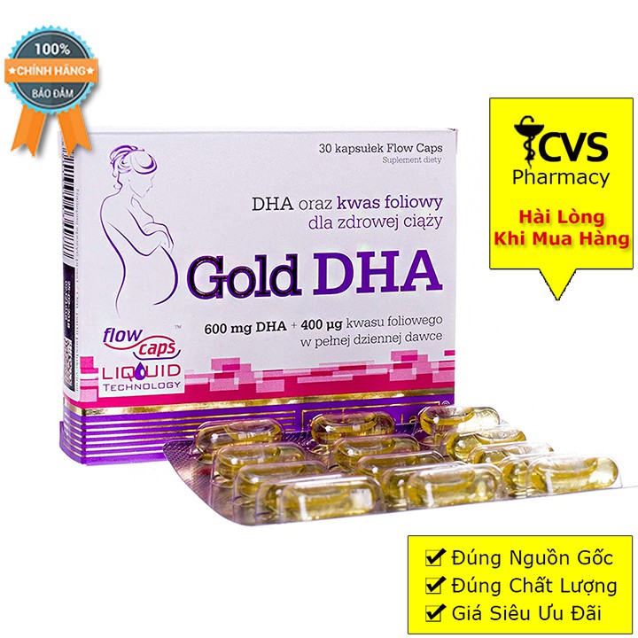 Viên Uống GOLD DHA – Bổ Sung Dha Và Acid Folic Cho Phụ Nữ Có Thai Và Đang Cho Con Bú (Hộp 30 viên)