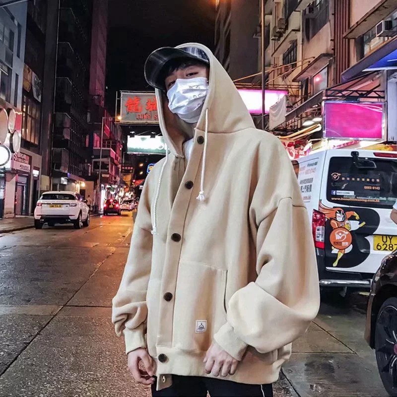 Áo Khoác Tay Dài Dáng Rộng Màu Sắc Đơn Giản Thoải Mái Có Size M-4XL