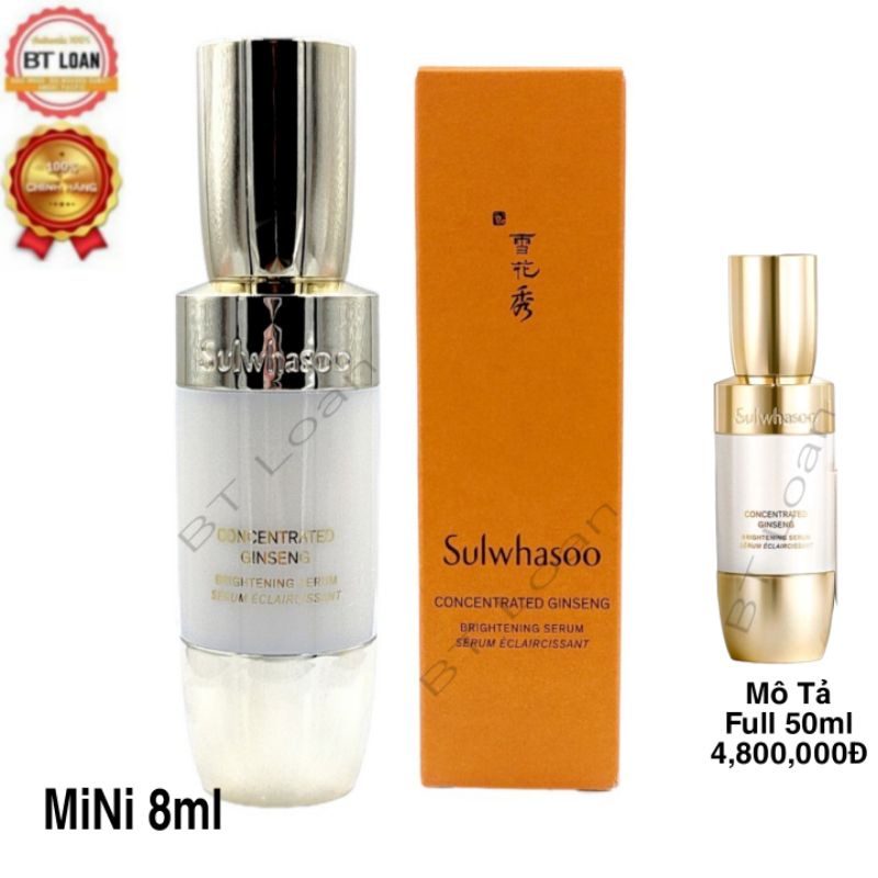 Tinh chất trắng da chống lão hoá từ nhân sâm Sulwhasoo concentrated Ginseng renewing Serum