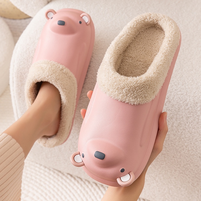 Dép đi trong nhà/ ngoài trời làm từ cotton EVA chống trượt không thấm nước dễ thương cho người lớn AYUER