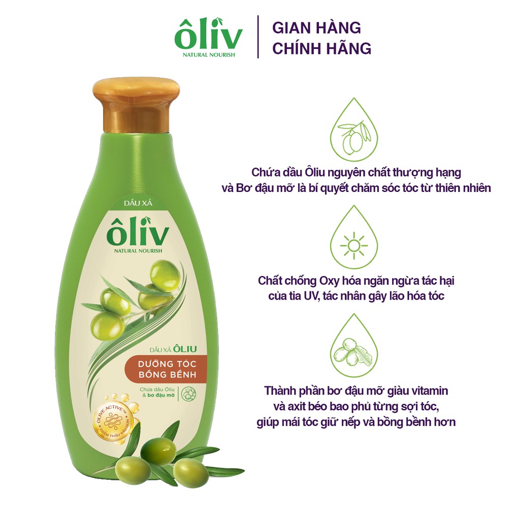 Combo Dầu Gội Ôliv Dưỡng Tóc Bồng Bềnh 650ml + Dầu xả Ôliv Dưỡng Tóc Bồng bềnh 250ml