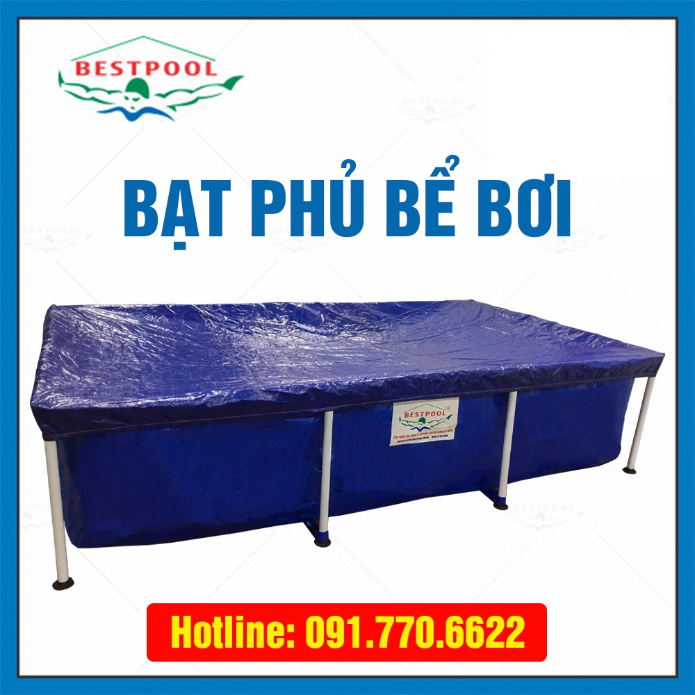 Bạt phủ bể bơi KT 1m25 x 2m05 x 66cm, bể bơi tại nhà, phụ kiện bể bơi, bể bơi lắp ghép, bể bơi khung kim loại