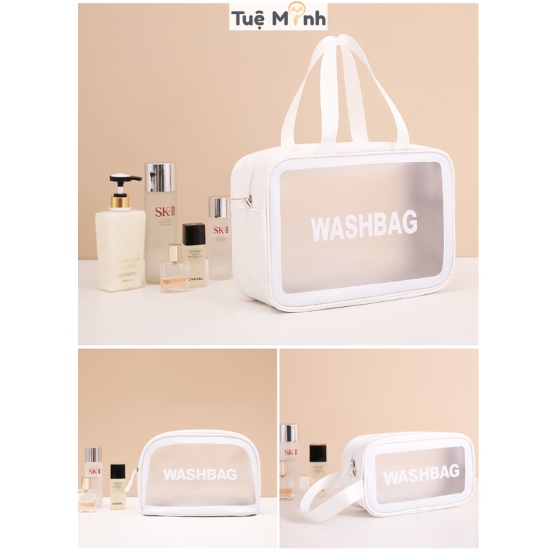 Túi đựng mỹ phẩm, đồ dùng màu trong suốt chống nước, túi du lịch Wash Bag