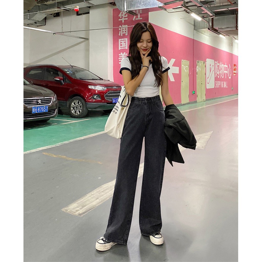 Quần Jeans Nữ Ống Rộng Cao Cấp Cực Đẹp BB3100