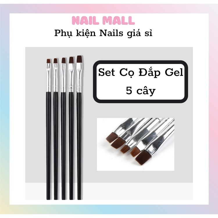 Set cọ đắp gel 5 cây đủ size HN08