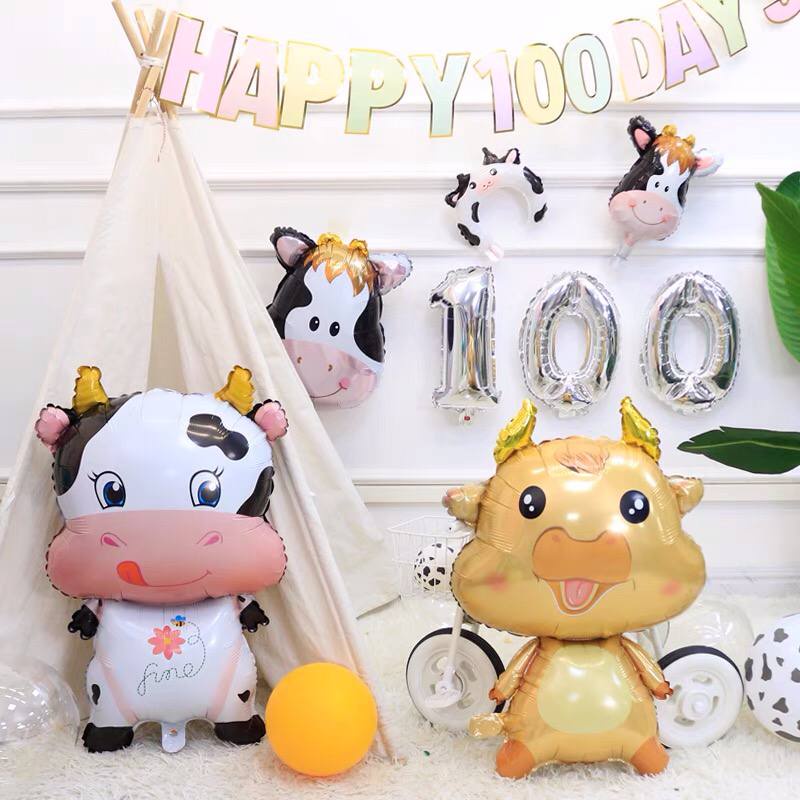 Bong bóng trâu vàng size đại 80cm trang trí sinh nhật, thôi nôi. Set up sinh nhật bé trai bé gái.