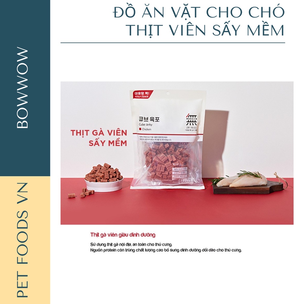 Thịt viên sấy mềm cho chó BOWWOW 800g