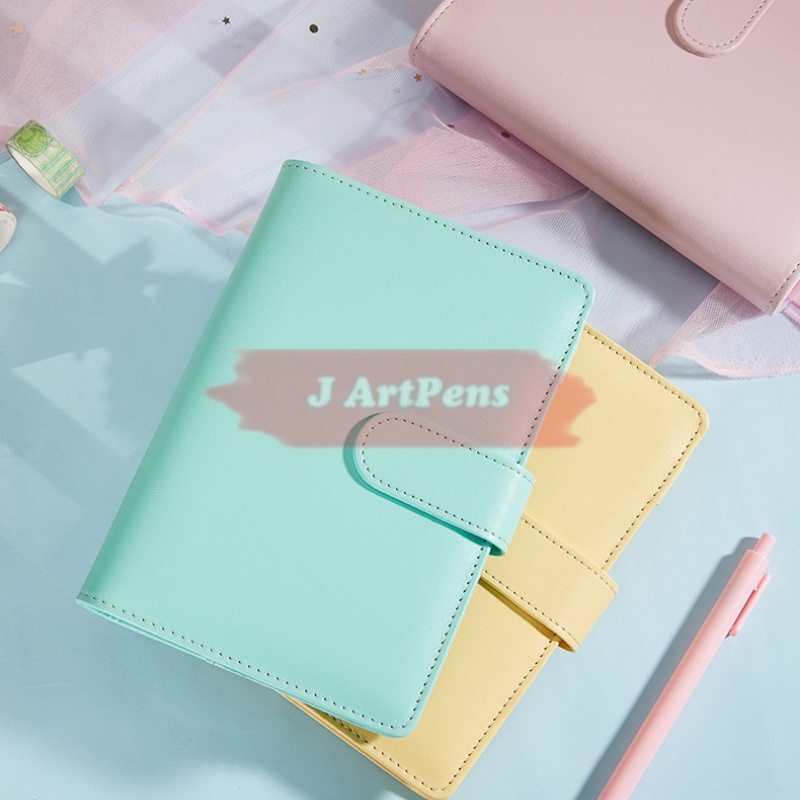 Bìa Sổ Còng Da Sweet Love A6 A5 6 Lỗ Màu Pastel Siêu Đẹp Nhiều Màu Sổ Còng Planner Sổ Tiết Kiệm Binder Bullet Journal