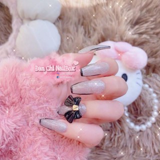 NailBox móng úp thiết kế sẵn Mẫu Sơn Flash Nơ Đen