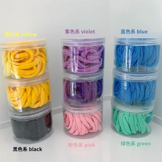 Set 50 Dây Buộc Tóc Co Giãn Màu Trơn Phong Cách Hàn Quốc