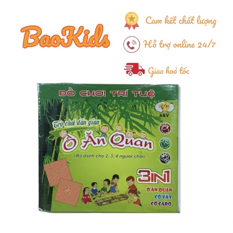 Bộ trò chơi dân gian 3 in 1 ( ô ăn quan, cờ vây, cờ caro)