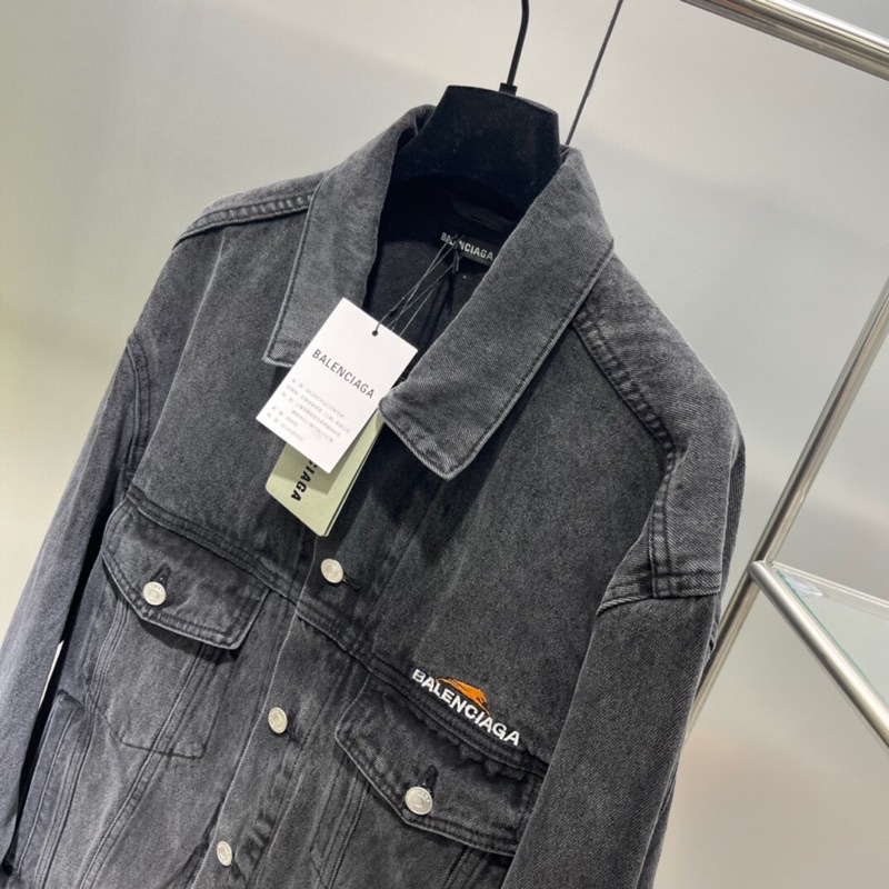 Áo khoác denim thời trang mẫu mới thương hiệu Balenciaga cao cấp