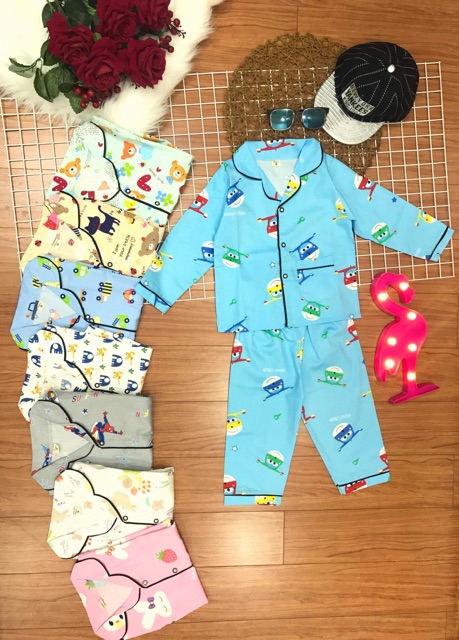 [16-28kg] Bộ Pijama tay dài SIZE ĐẠI chất đẹp cho bé trai và bé gái