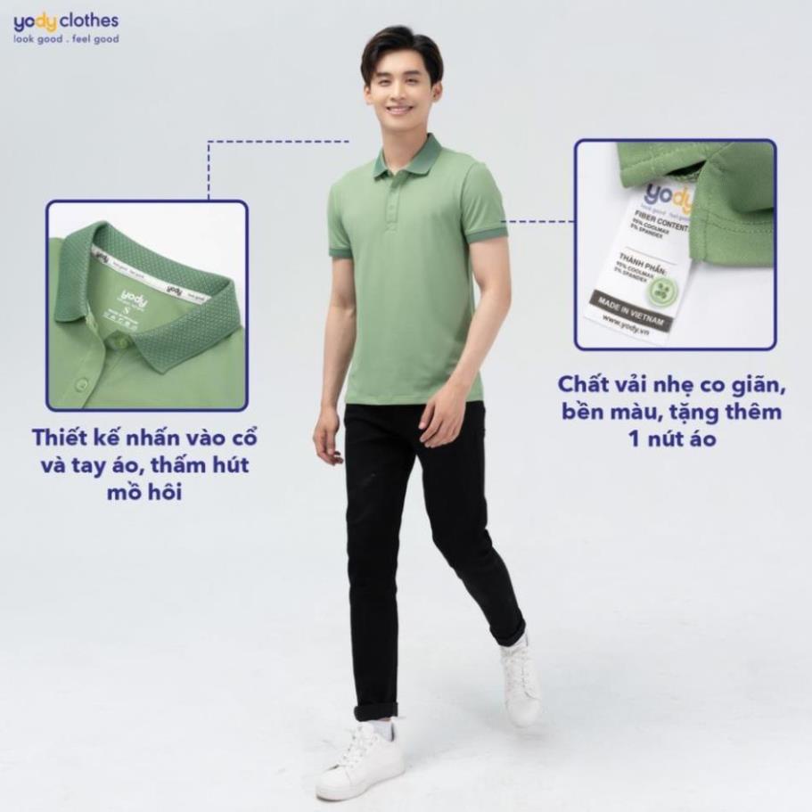 Áo polo nam YODY chất vải coolmax bo dệt nổi phù hợp công sở, dịp tết APM5179 New  📸