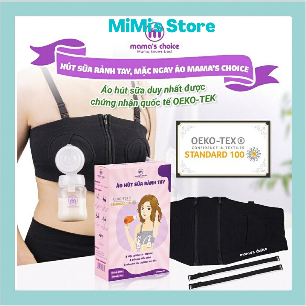Áo hút sữa rảnh tay có dây Mama's Choice, giúp mẹ vắt sữa dễ dàng, chất liệu thoáng khí, freesize, giữ phễu chắc chắn