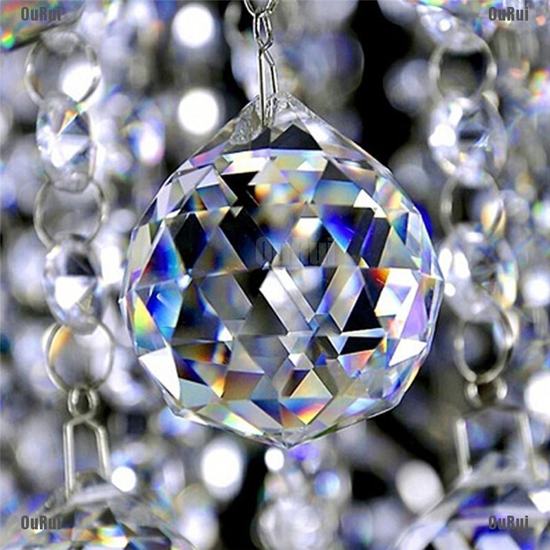 20mm Clear Crystal Lighting Ball Prisms Hanging Pendant Wedding Curtain Decor