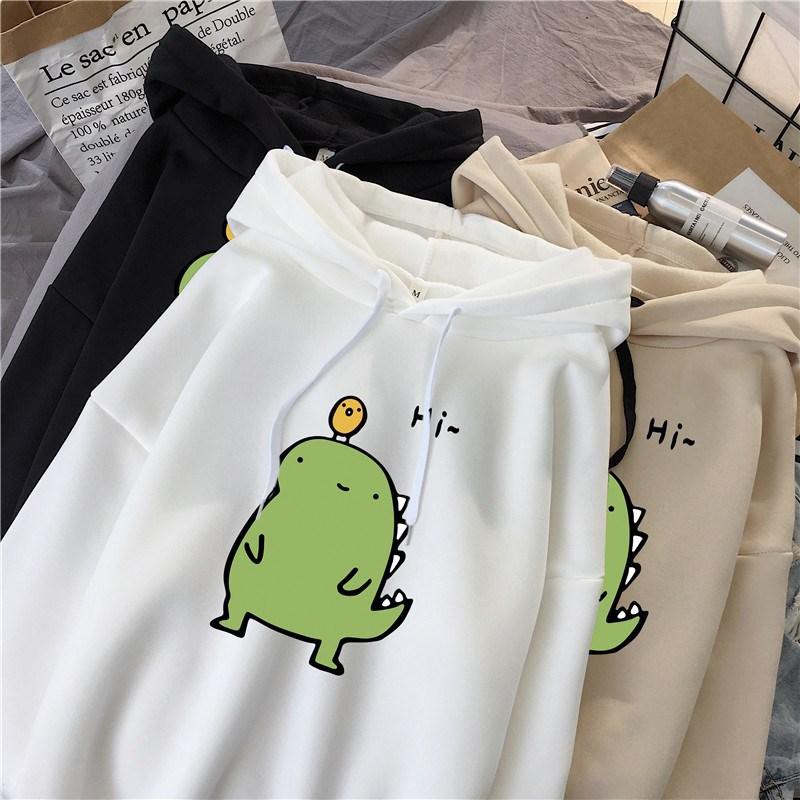 [Video thực tế] Áo hoodie hình khủng long con CNV146 siêu cute kiểu dáng tay lỡ form rộng thời trang E057 | BigBuy360 - bigbuy360.vn