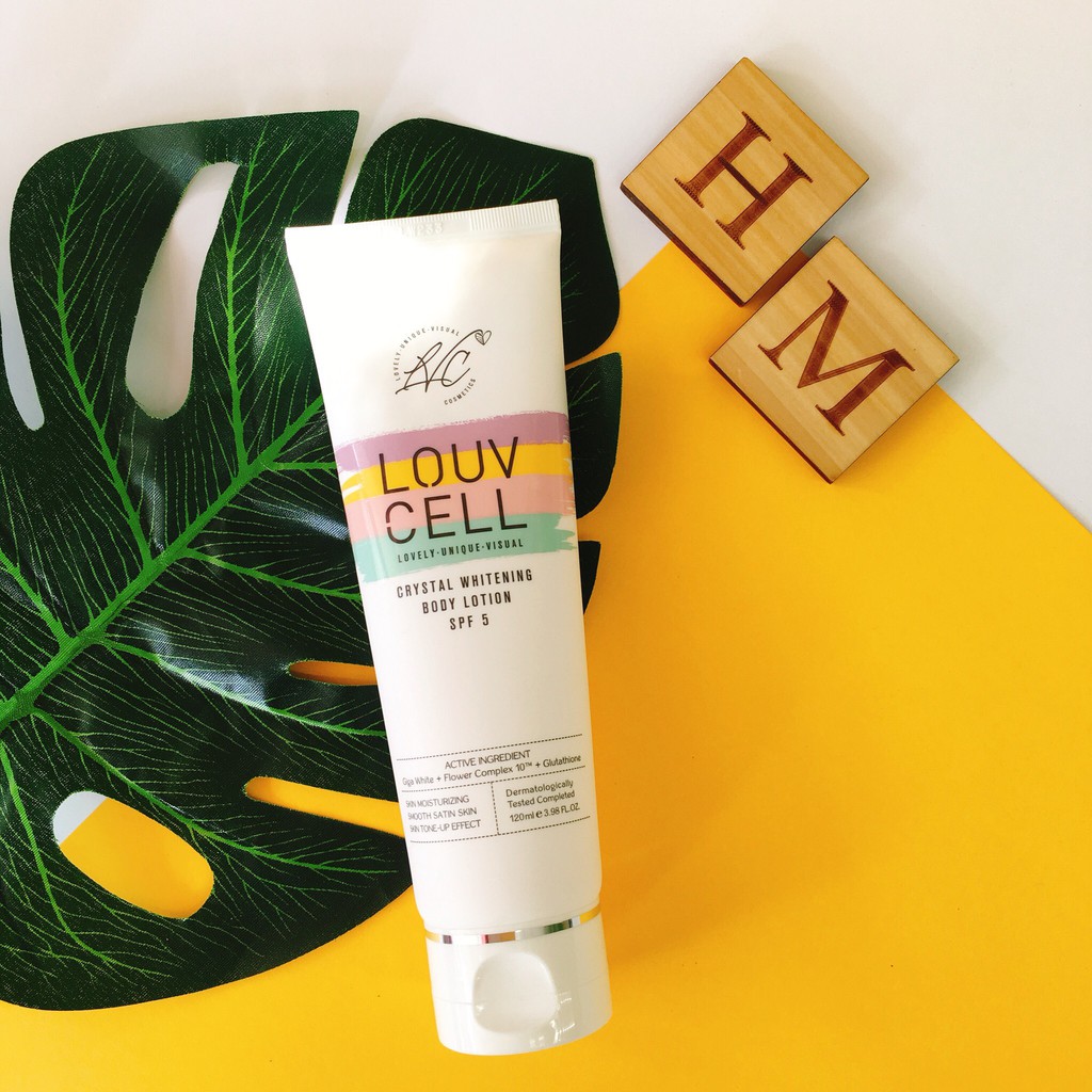 Dưỡng thể trắng da Louv Cell Crystal Whitening Body Lotion SPF5 Hàn Quốc