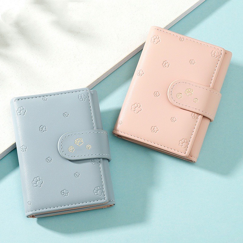 Ví nữ đựng tiền nhiều ngăn 549  khóa bấm chất da retro phong cách thanh lịch