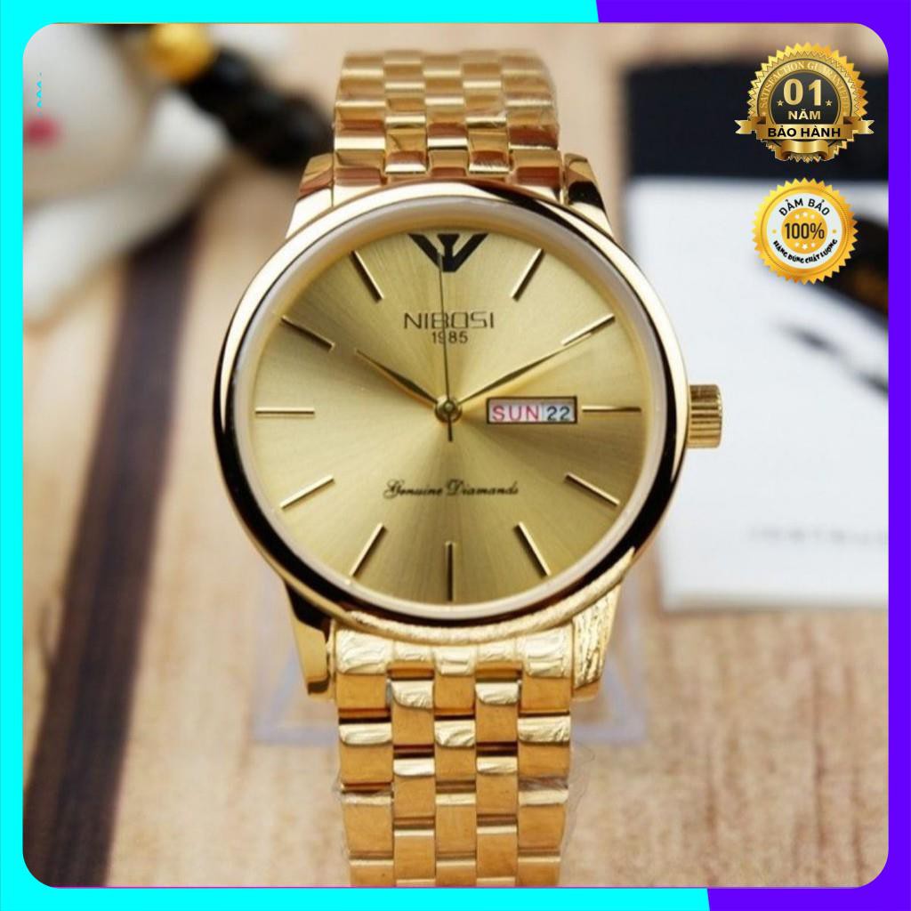 ĐỒNG HỒ NAM NIBOSI SANG TRỌNG DÂY VỎ INOX NGUYÊN KHỐI HÀNG HÃNG FULL BOX [ ĐỒNG HỒ NAM ]