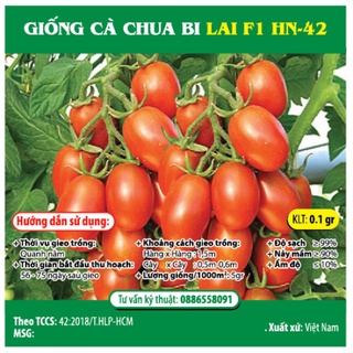 Hạt giống cà chua bi lai f1 gói 0.1gr - hóa nông