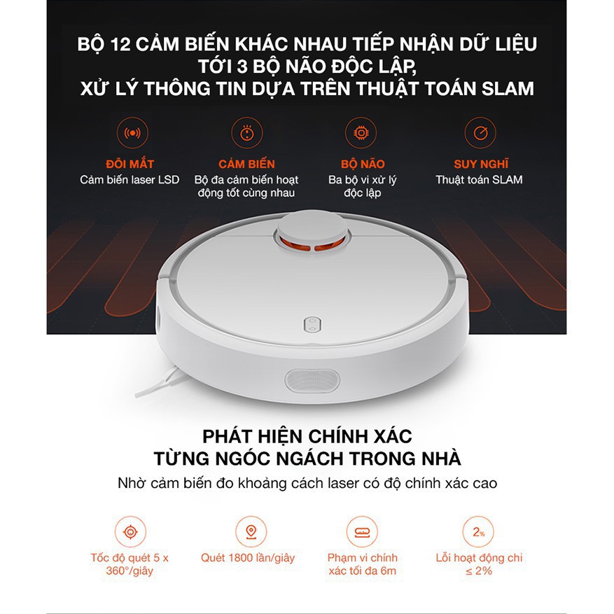 Robot Hút Bụi Xiaomi SKV4022GL Mi Robot Vacuum - Hàng Chính Hãng