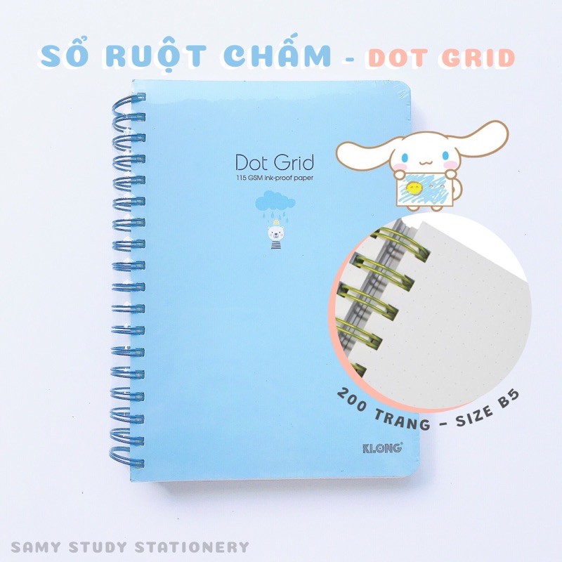 SỔ KLONG B5 200 trang SỔ RUỘT CHẤM DOT GRID GÁY LÒ XO SIÊU DÀY (ĐỌC MÔ TẢ) -SỔ BULLET JOURNAL