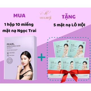 Nhận ngay 5 miếng mặt nạ Aloe khi mua 1 hộp 10 miếng mặt nạ dưỡng chất thiên nhiên Ngọc Trai , Discount 42% off