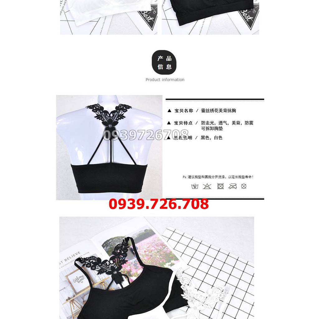Áo lót bra cotton lưng ren bướm 3 lỗ