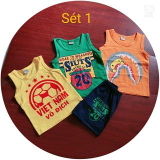 Combo 3 Bộ thun cho bé trai mặc hè cực mát