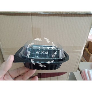 100 Hộp nhựa vuông đế đen HT12 (HT32) 10x10x5