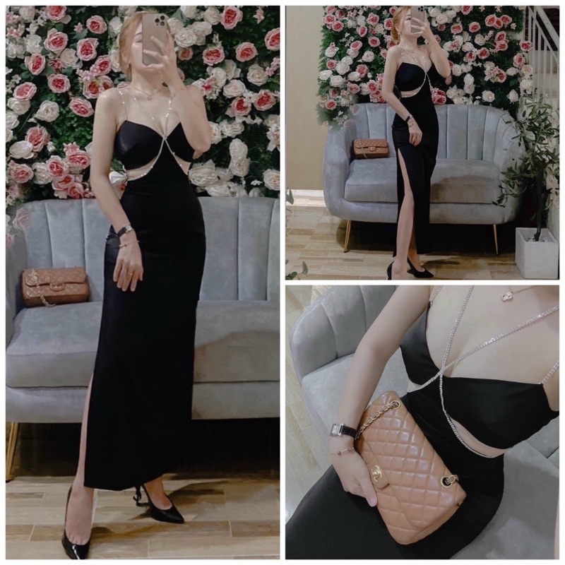 Ms1263y ĐẦM CÚP NGỰC DÂY ĐÁ PHA LÊ TÔN DÁNG full S/M/L/XL