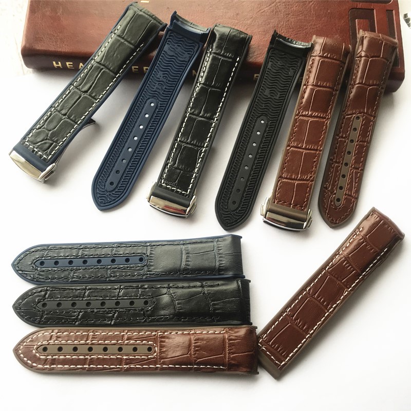 Dây Da Và Cao Su Thay Thế 20Mm 22mm Cho Đồng Hồ OMEGA Planet Seamaster 300 Speedmaster