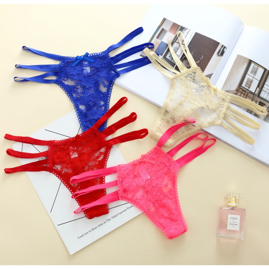 Quần lọt khe ren nữ sexy có 3 dây hong cao cấp, trẻ trung, thoải mái, thoát mát  Anna Shop