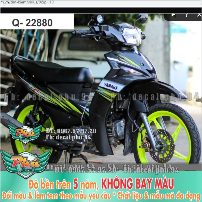Tem rời Sirius FI xe đen (P) -1