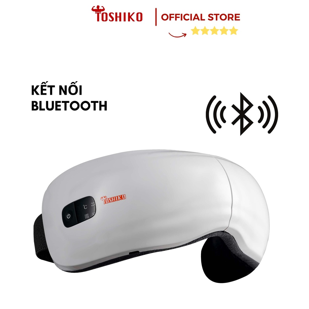 Máy massage mắt thông minh bluetooth TOSHIKO công nghệ nhiệt hồng ngoại giúp xoa dịu mỏi mắt hỗ trợ tan quầng thâm mắt