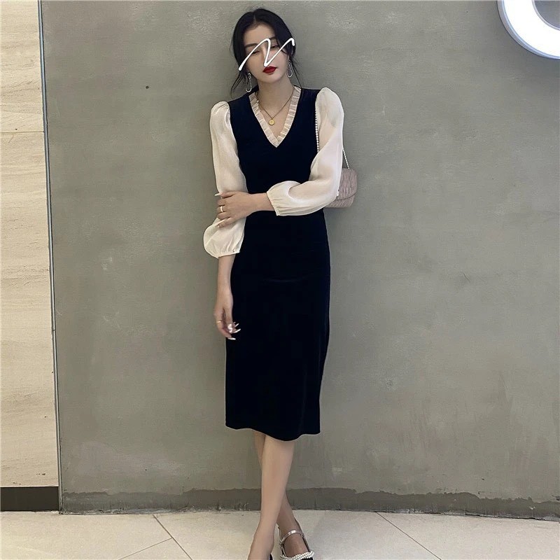 Đầm Nữ TTS105 Đầm Dự Tiệc Hàn Quốc Dáng Dài Phong Cách ins Kiểu Pháp 2021 Size S/M_Đầm_nữ | BigBuy360 - bigbuy360.vn