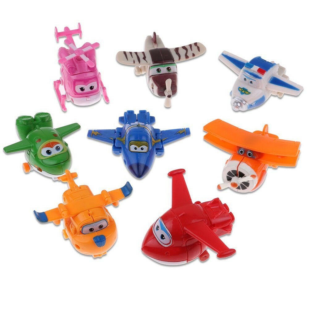 Bộ 8 máy bay đồ chơi mini nhân vật trong hoạt hình Super Wings cho bé