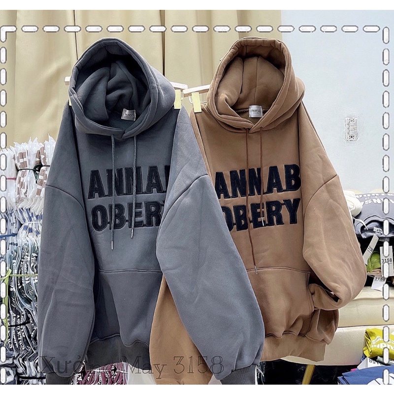 Áo hoodie ANNAB mũ 2 lớp TTA889