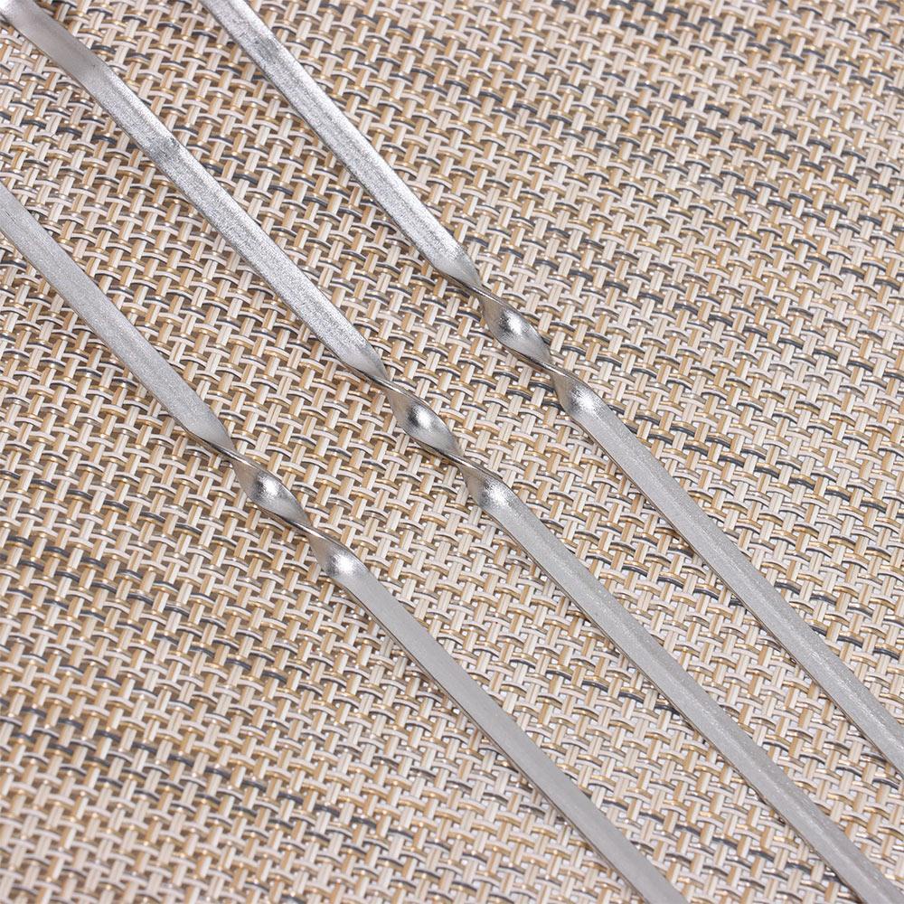 LEISURE Bộ 12 Xiên Thịt Nướng BBQ Bằng Kim Loại