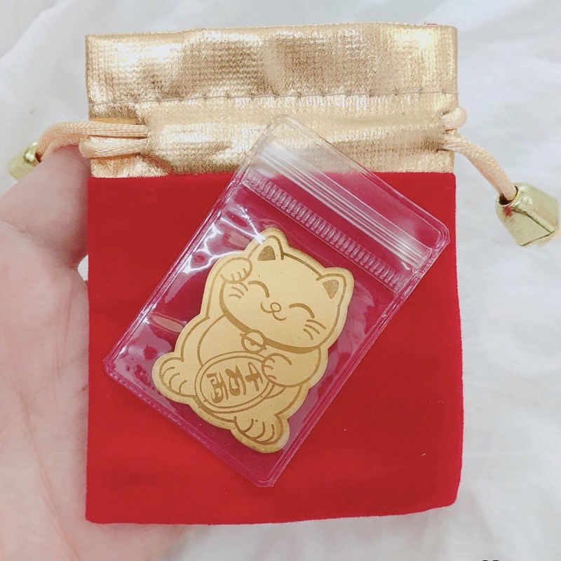 Mèo thần tài mạ vàng 24kara ốp điện thoại - vàng Bạc Khải Khải