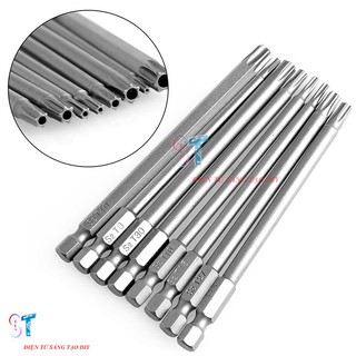 Bộ 8 Mũi Lục Giác Hoa Thị Có Lỗ Cho Máy Khoan Và Bắt Vít 150mm