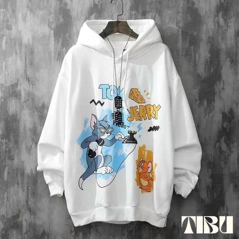 Áo hoodie nam nữ Tom &amp; Jerry Form Rộng, Áo Hoodie Unisex Form Rộng Nhiều Màu