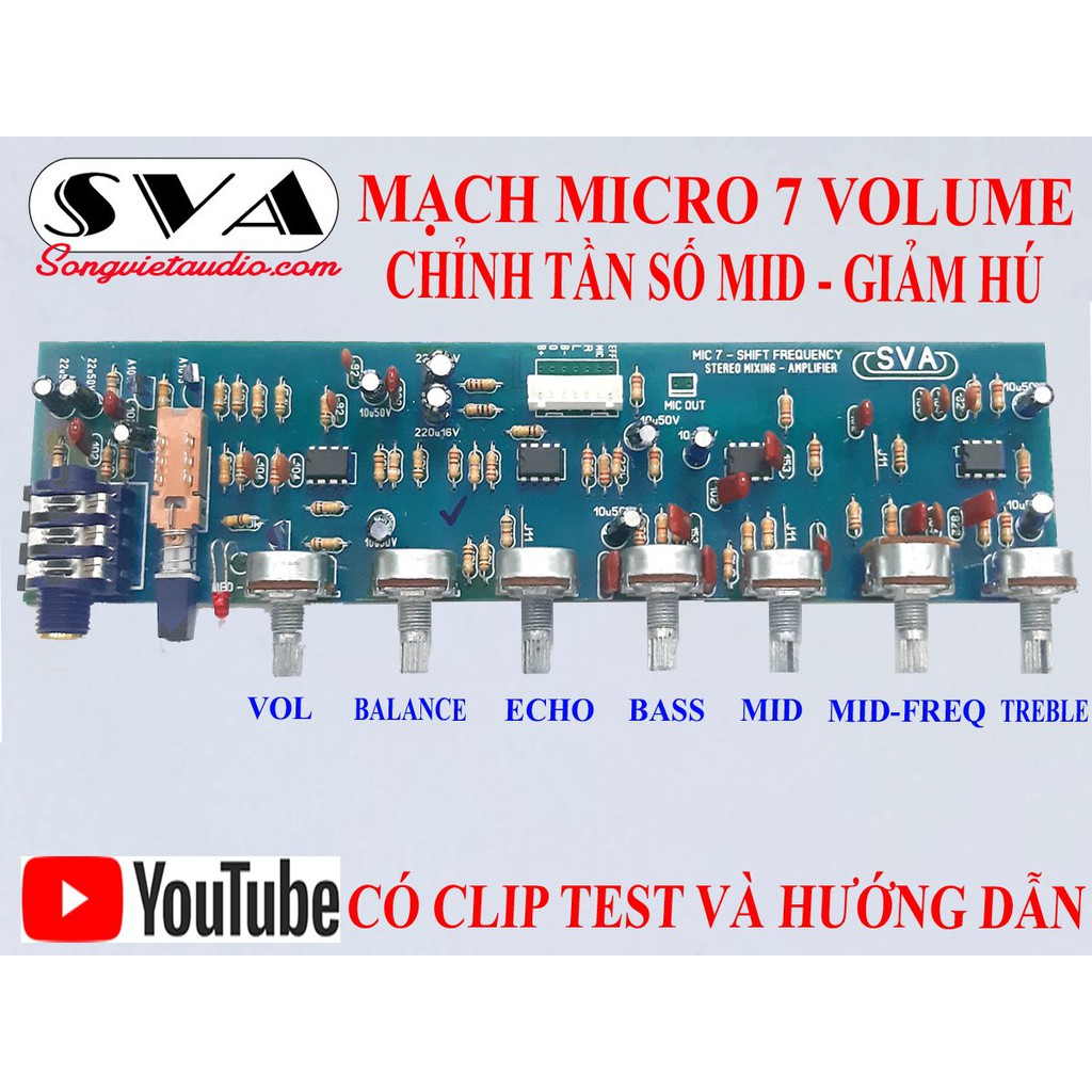 [Mã 2404EL10K giảm 10K đơn 20K] mạch mic 7 lắp ráp ampli