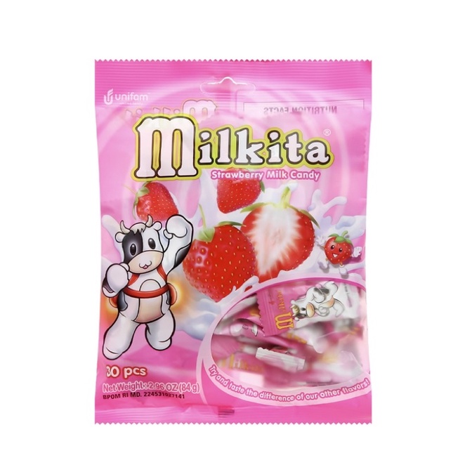 KẸO SỮA MILKITA ĐỦ VỊ GÓI 84G~30 VIÊN