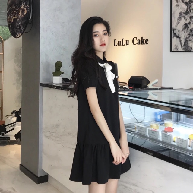 (1kg)Váy đuôi cá cổ nơ Ulzzang | BigBuy360 - bigbuy360.vn