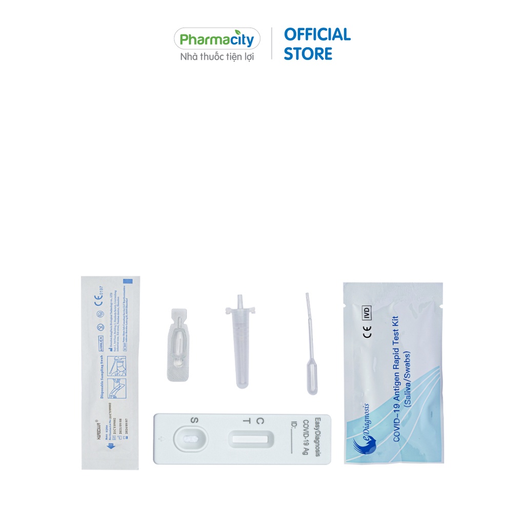 Dụng cụ xét nghiệm nhanh nước bọt Pharmacity Antigen Rapid Test Kit Saliva ( Hộp 20 Test)
